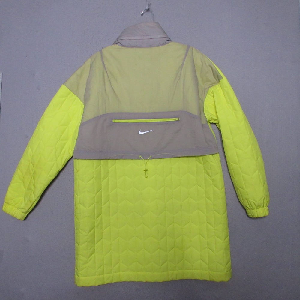 Nike Sportswear NSW Jacket Women Small Quilted Safety Yellow Oversized Snap